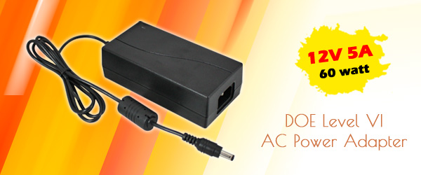 DOE Level VI 12V 5A 60W Switching Desktop AC Power Adapter | PSEL-006