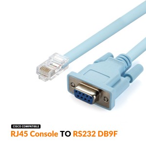 1.8m Cisco Compatible RS232 DB9F COM to RJ45 Console Cable-ABHO-034