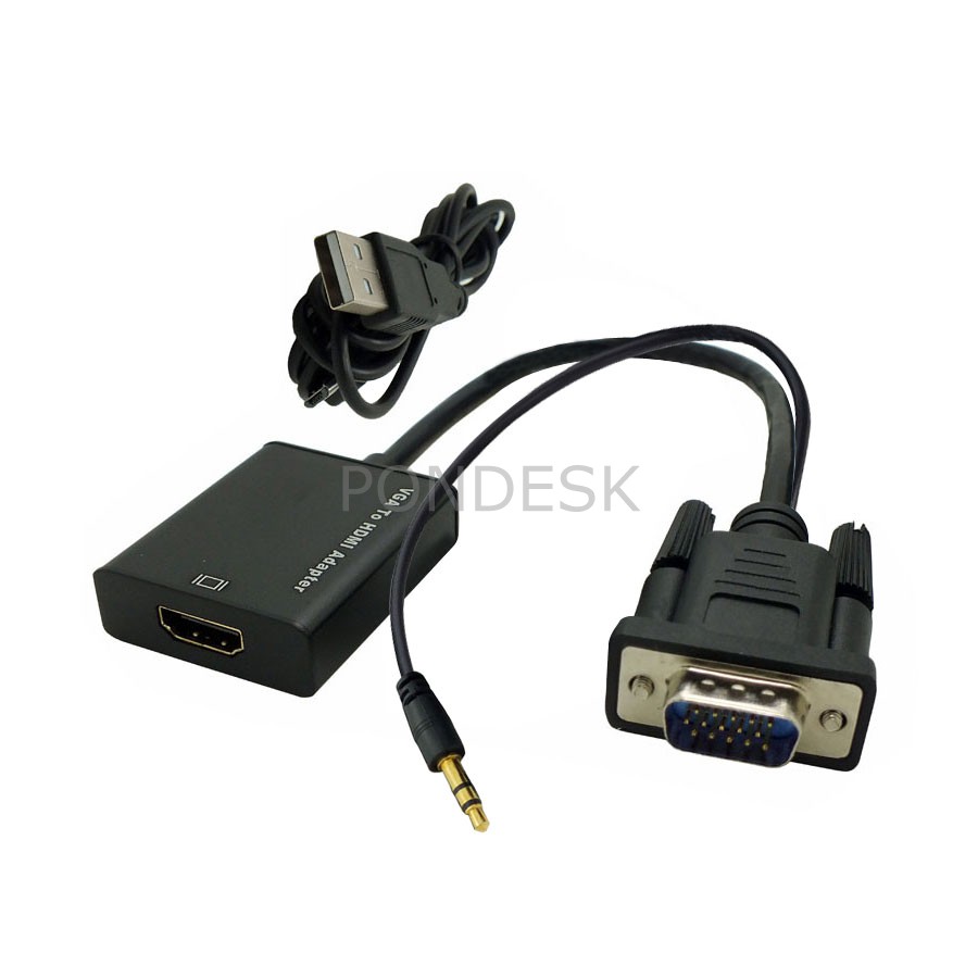 Male VGA To Female HDMI Converter