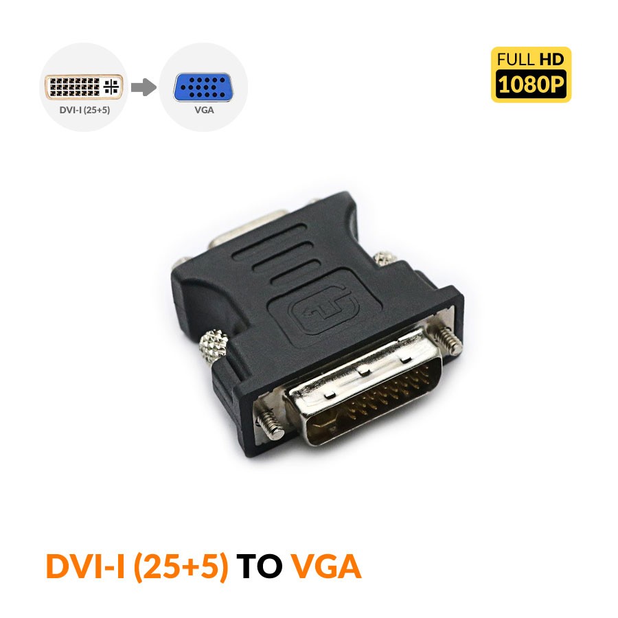 DVI-I (24+5) Male to VGA HD15 Female Adapter 1080P
