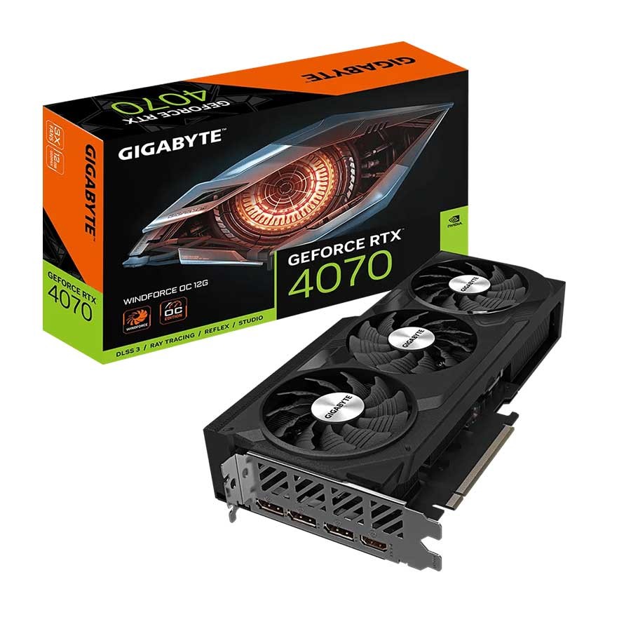Gigabyte GeForce RTX™ 4070 WINDFORCE OC 12G GDDR6X PCIe 4.0 4x Displays Graphics Card