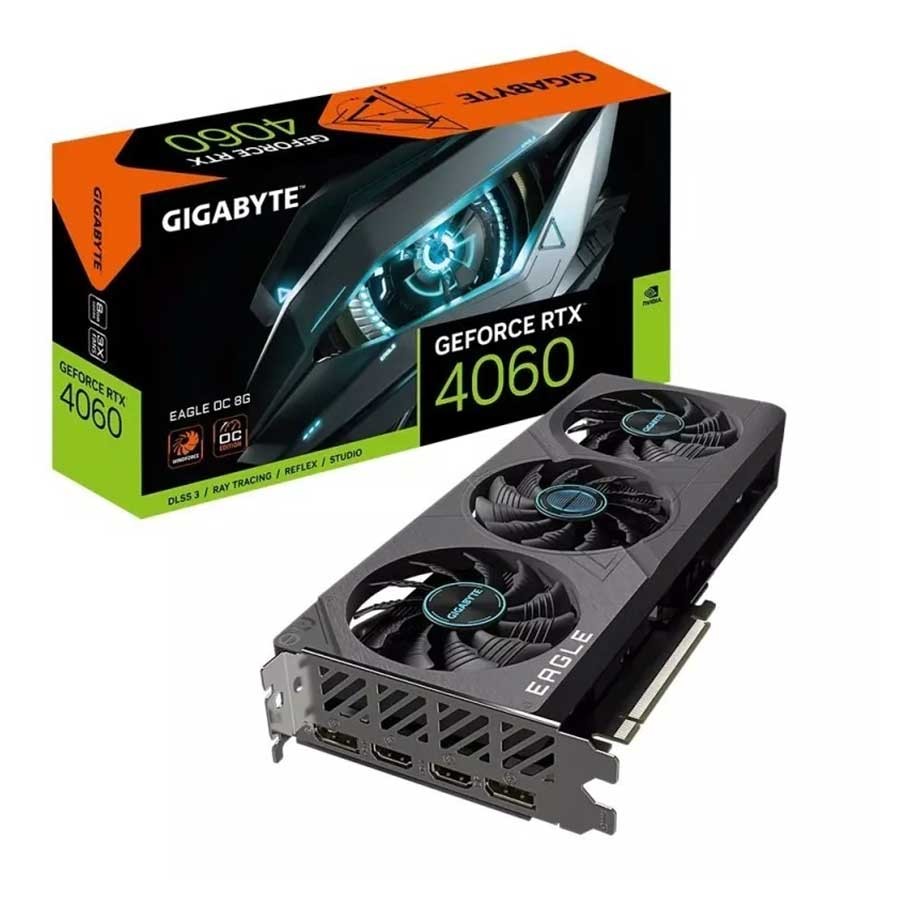 Gigabyte GeForce RTX™ 4060 EAGLE OC 8GB GDDR6 PCIe 4.0, 4x Displays Graphics Card