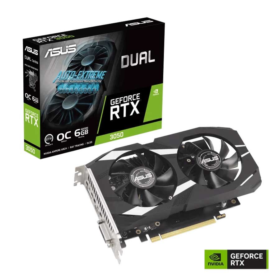 ASUS Dual GeForce RTX™ 3050 OC 6GB GDDR6 PCIe 4.0 3x Displays Graphics Card