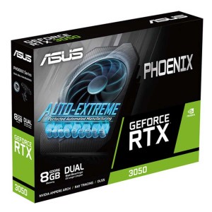 ASUS Phoenix GeForce RTX™ 3050 V2 8GB GDDR6 PCIe 4.0 3x Displays Single Fan Graphics Card-GPHO-045
