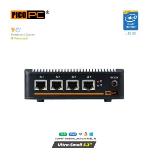 Intel J1900 4 LAN HD Dual Display 4G Fanless Firewall Router-MNHO-043