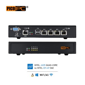 Intel® J4125 4 LAN i211-AT WiFi 4G Firewall Router Mini Network Appliance Security Gateway-MNHO-069