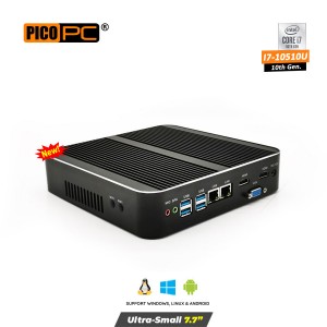 10th Gen. Intel® i7-10510U 2 LAN 3 Display Fanless Mini PC-MNHO-079