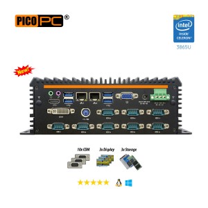 Intel® 3865U 2 LAN 10 COM GPIO Fanless Industrial Mini PC-MNHO-081