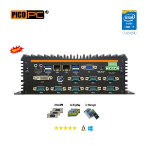 8th Gen. Intel® i7-8565U 10 COM Fanless Industrial Mini PC-MNHO-082