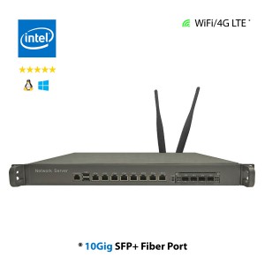 8 LAN 10Gig Fiber SFP+ 4G NGFW Firewall 1U Rackmount Server