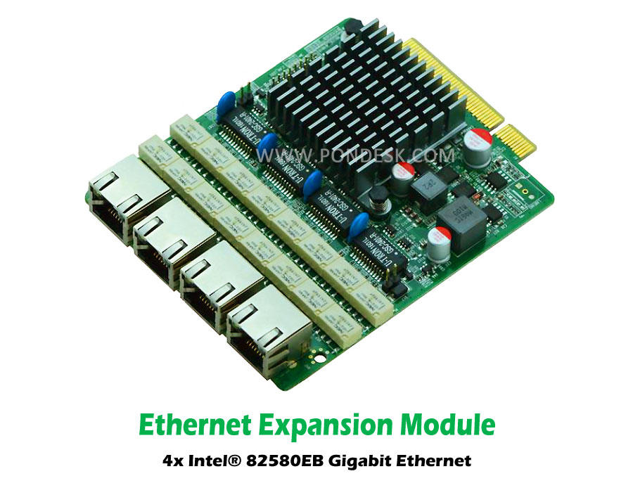 PCIe 8x Intel® 82580EB Gigabit 4 LAN Expansion Card - NWEL-024 | Image