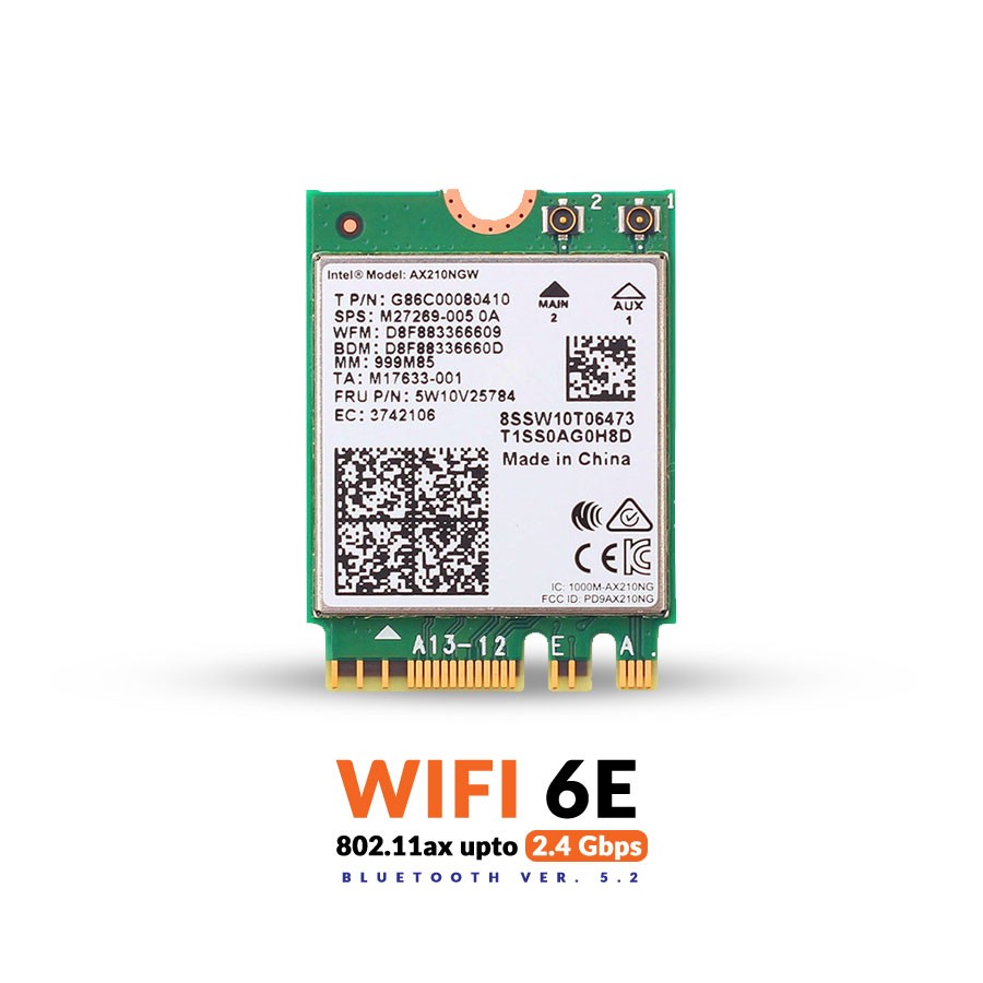Intel AX210NGW M.2 Wi-Fi 6E Module with Bluetooth 5.2