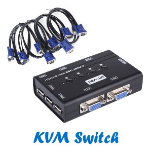 MT-460KL 4 Computers Manual VGA KVM Switch Box With Cables-ORHO-005