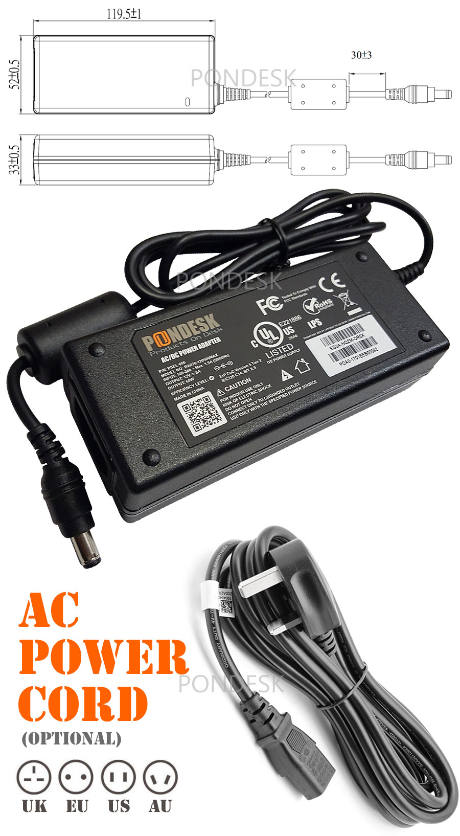 DOE Level VI 12V 5A 60W Switching Desktop AC Power Adapter - PSEL-006-7.jpg