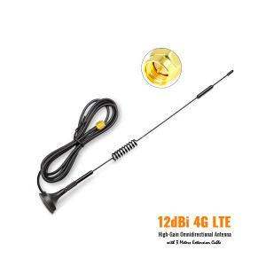 12dBi (700-2700MHz) 4G LTE Outdoor Omni Antenna with Magnetic Base SMA Male 3 Meters-WNEL-011